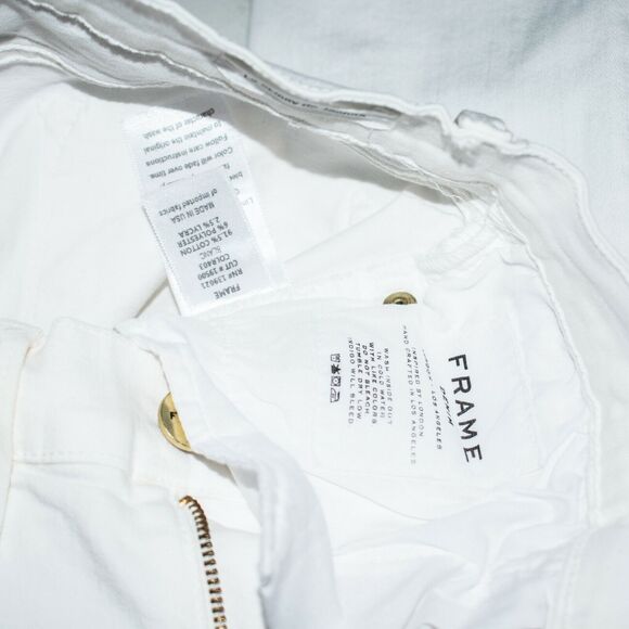 Frame Denim Le Skinny de Jeans White Distressed Le Color Rip Blanc 24 - Picture 9 of 12